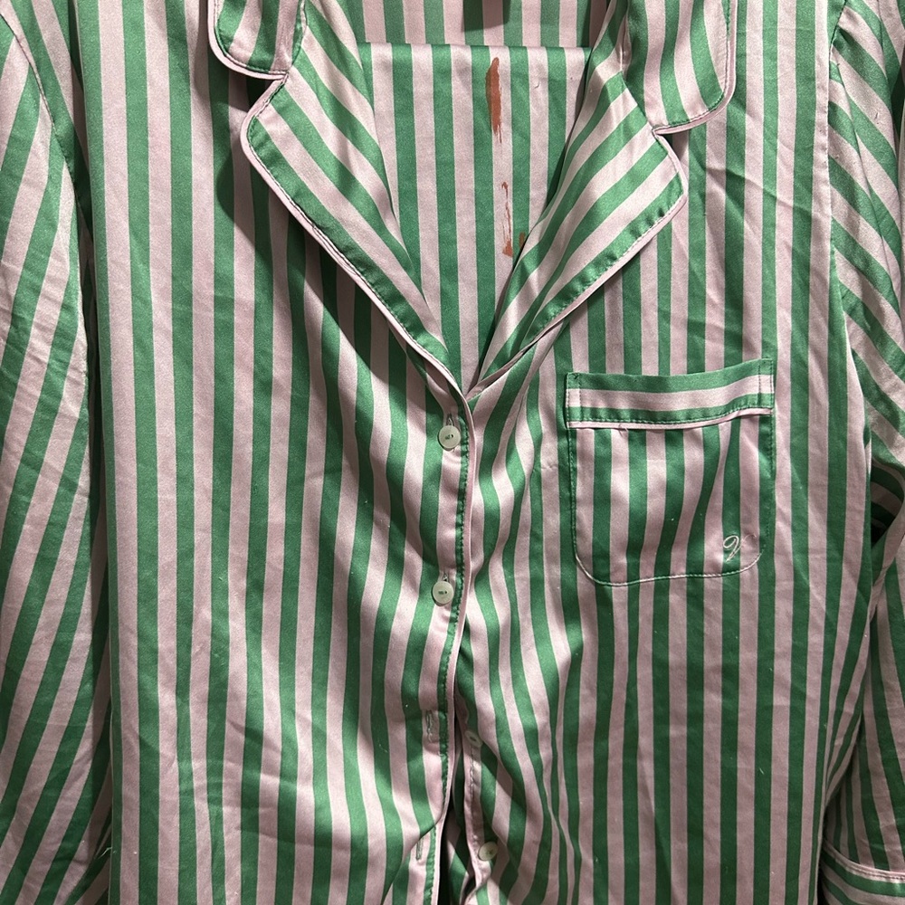 Green and Pink Stripped Women’s Victoria Secret PJ set